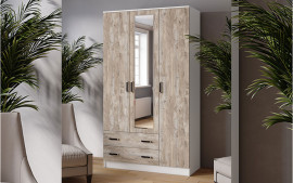 Шкаф комбинированный 3х дверный "Лагуна" с зеркалом