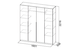 Шкаф 4х дверный ШК-5 (1600) белый